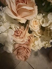 Beige Artificial Roses Bunch Silk Flowers for Home Decor Wedding Party 10 PCS US