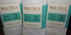 Waverly White Tulle w/Green Glitter 4 pkgs. + 1 Free (each 3 yd. pkg. 108″x54″)