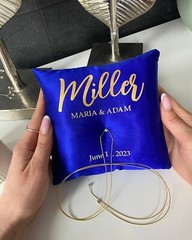 Ring bearer Royal blue wedding, Personalized, Wedding ring pillow Minimalist