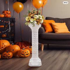 4-Pieces 34.65 In. H White Wedding Roman Decorative Stand Column Flower Holder W