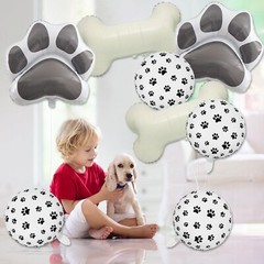 8 Pcs Dog Balloons 30 Inch Bone Foil Balloons Paw Print Balloon Dog Birthday …