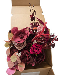 Ling’s Moment 11″ Black and Dusty Rose Wedding Bouquets for Bride – NO RIBBON