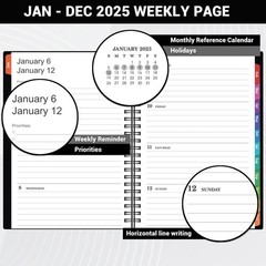 2025 Planner – Weekly Monthly Planner 2025, Calendar Planner from January 202…