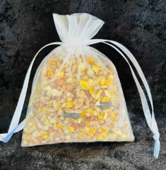 50 White Organza Birdseed Bags, Organic Wedding Toss , All Natural, Eco-friendly