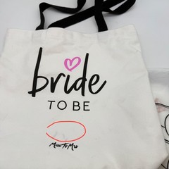 Miss To Mrs Bridal Bundle Bride To Be Tote Shirt Small Slippers Garter Set USED