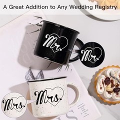 Mr and Mrs Mugs Set of 2 Coffee Mug 10 Ounce, Wedding Gift, His Mr & Mrs Set