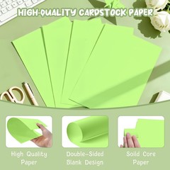 40 Sheets Green Cardstock 8.5 x 11, Green Card Stock Paper, Cardstock Printer…