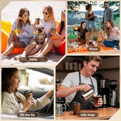 Set Clear Plastic Cups with Sip Lids & Straws, Disposable Round 16oz 100 Black