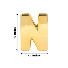GOLD 6″ Ceramic N Symbol Flower VASE Table Centerpiece Party Events Decorations