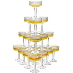 Houmury 20 Pcs 7oz Plastic Champagne Glasses Unbreakable Large, Clear