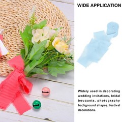 Chiffon Ribbon, 1.5″x7 Yard Silk Sky Blue Tulle Satin Fabric Ribbon,3pcs