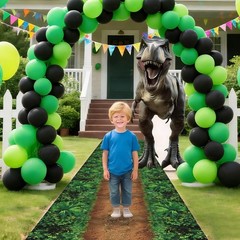 Dinosaur Jungle Party Decoration 42×118 Inches Forest Path Runner Rug Dino Ju…