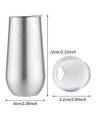 Sivaphe 2Pack Stemless Champagne Flutes Set 2 Count (Pack of 1), 2pack-Sliver