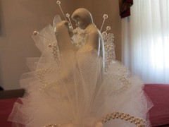 Wilton Wedding Cake Ornament Topper Lustrous Love White Bride Groom Porcelain