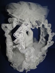 New Vintage Wilton «Lace Hideaway» Wedding CakeTop, white porcelain 117-150