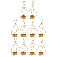 10pcs Gold Metal Diamond Shape Flower Vases Tabletop Wedding Centerpieces Stand