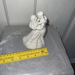 5.5 In White Porcelain BRIDE AND GROOM First Dance Cake Topper or Table Setting