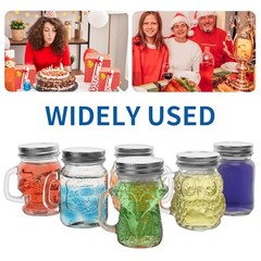 6 Pcs 4 oz Mini Mason Jar Mugs Mason Jar Mugs with Handles and Lids Small
