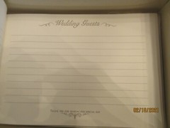 STUDIO HIS AND HERS WEDDING GUEST BOOK WITH SATIN AND LACE FLOWER