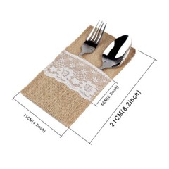 5pcs Burlap Hessian Lace Wedding Table Runner Jute Rustic Country Party Decor