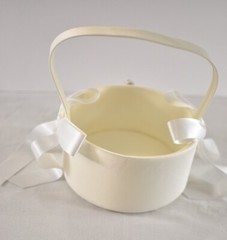 flower girl basket for wedding white shiny glass bling on side