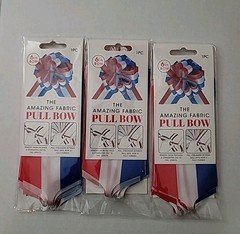The Amazing Fabric Pull Bow 6 Inch Bow Red White Blue Decorations Lot Of 3