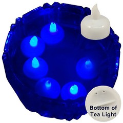 NEW 6 Blue Led Floating Floral Tea Light Candle for Wedding Centerpiece Decor