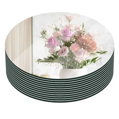 12″ Round Mirror Centerpieces for Tables, Circle Mirror Plates with Smooth Ed…