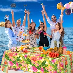 2 Pack Luau Party Decorations – Plastic Tablecloth For Hawaiian Theme Party