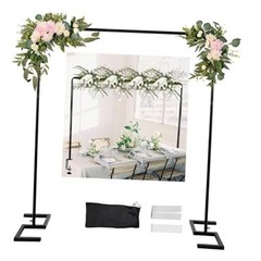 8.2 FT Wedding Arch Rectangle Stand Square Backdrop Stand, Extra Matte Black