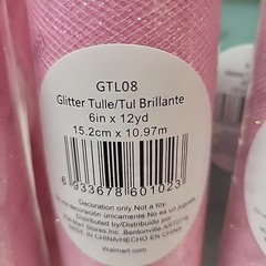 12 Tulle/Tul with 5 pink 6 in x 12yd, 5 Aqua 6 » x 25 yd and 2 Green 6″ x 25 yd
