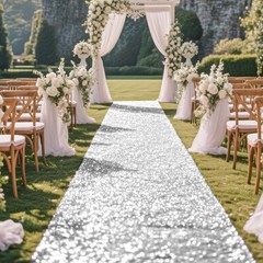 Glitter Carpet Runner for Party -200 GSM Thickness Non-Woven Fabric Runner Ru…