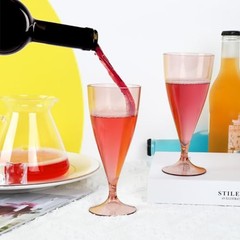 Plastic Champagne Flutes 16 Pack Stemless Pink Champagne Flutes Reusable