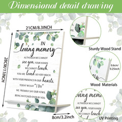 Chunful in Loving Memory Wedding Sign Acrylic Memorial Table Sign for Wedding Wo