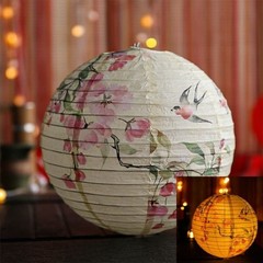 Chinese Flower Printed Decor for Wedding Party Japanese Style Paper Lantern