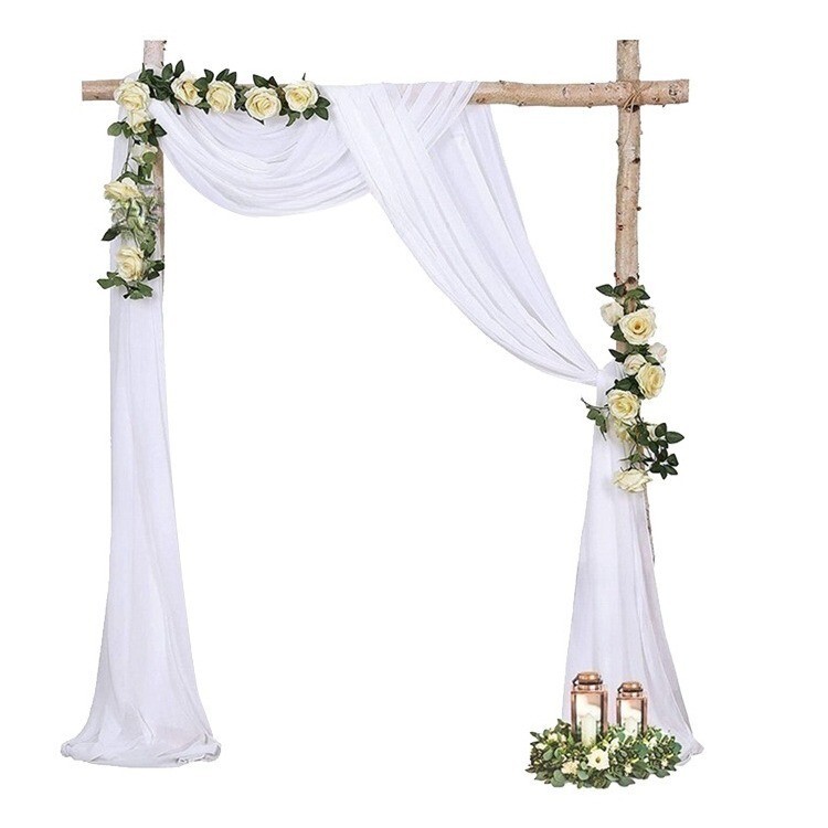 Ceiling Drapes 4 Panels Wedding Arch Draping Fabric 20FT Chiffon Party Decor