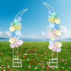 2 PCS Curved Wedding Arched Stands Backdrop Stand for Ceremony and Party