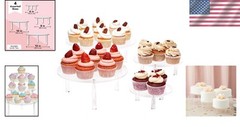 4-Piece Transparent Acrylic Cake Stand Set – Elegant Dessert Display for Events