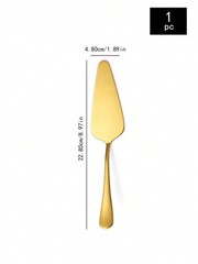 Wedding Cake Cutting Set – Gold Knife & Server, Stainless Steel