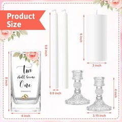 Unity Candles With Holder Wedding Ceremony Set 6 In Pillar 9.8 In Taper Flower