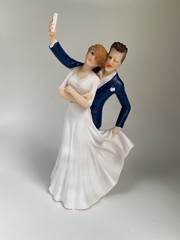 Selfie Taking Bride And Groom Wedding Cake Topper, 7” Tall, READ Description
