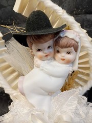 Vintage Western Cowgirl Cowboy Couple Wedding Cake topper