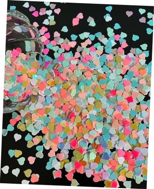 Iridescent Heart Confetti Valentines Day Table Scatter Sequins Heart Multicolor