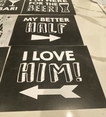Reverse Wedding Photo Booth Signs Set Rustic Black White Bride Groom Props
