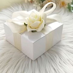 White 100 pcs Cake FAVOR BOXES 4″x4″x2″ Wedding Party Decorations GIFT Supply