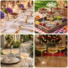 Houmury 20 Pcs 7oz Plastic Champagne Glasses Unbreakable Large, Clear