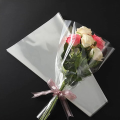 100Pcs Clear Plastic Flower Bouquet Sleeves – Crisp Cellophane Gift Wrapping Bag