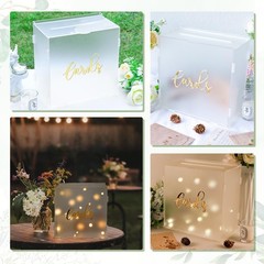 Acrylic Wedding Card Box String Light Frosted Gift Reception Money Party
