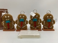 Pottery Barn Gingerbread Handcrafted Wool Holiday Place Card Holders S/4 #F222