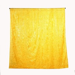 8ft x 8ft GOLD Polyester Backdrop CURTAIN Drape Panel Metallic Fringe Party